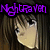 Pixelated anime-style character with brown hair and large eyes, shown in four with varying expressions and text overlays