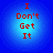 Four identical circular blue gradient backgrounds with red pixelated text reading "I Don't Get It" arranged in a