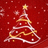 Red background with white and gold Christmas tree, yellow with black text reading 'All I Want for Christmas Is You!!' and a heart symbol