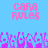 Pixelated text 'CORA RULES' in pink appears twice on a light blue background above purple and blue pixel art shapes.