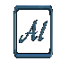 Square frame with blue border containing 'Al' text, showing subtle animation changes in border color and texture across observations.