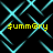 Four identical yellow text instances of $summary appear over a black background with cyan lines, each in pixelated font