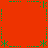 Red background with green pixelated patterns forming a symmetrical border and central cross-like structure.