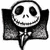 A black-and-white cartoon skull with large hollow eyes and a wide grin, wearing a suit jacket and tie against a white background.