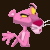 Pixelated pink panther cartoon character with yellow eyes and red mouth, paired with 'Oh Snap' text in two styles on a dark background with gray transparency section.