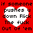 Red background with four white heart shapes containing black text reading "if someone if someone pushes u down Flick The fuck Out Of 'em".
