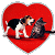 A 50x50 pixel buddy icon featuring a dog and cat on a red heart background with green text reading "Original Icons .com" on the right side.