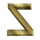 Golden 3D symbols including Greek sigma, exclamation mark, and Z-shaped characters displayed in a with varying angles