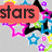 six with text fragments and star patterns, each showing distinct background colors and star designs