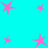Pink star shapes with gradient edges on a cyan background, arranged in a pattern