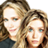 Static 48x48 pixel icon showing two young women with long brown hair in close-up, side-by-side composition on white background.