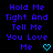 A static contact sheet of two identical animated frames showing pixelated blue text and cyan hearts on a black background.