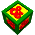green cubes with yellow faces displaying red ampersand symbols, each cube rotated to show multiple sides against a gray background