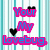 Pixelated text 'Your My Lovebug.' in pink and blue with black hearts on striped background.