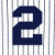 A pixelated dark blue number 2 on a white background with light gray vertical stripes.