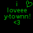 Green pixelated text and symbols on black background with one version showing a heart symbol above 'i' and another without it.