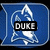 Blue shield-shaped icon with white bell outline and black text overlay changing from DUKE to KICKS to ASS!!!