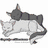 Pixel art of a gray and white cat lying down, a yellow fox-like character with green hair, and a close-up of two anime-style characters with orange and green hair.