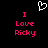Pixelated text and heart symbol on black background with pink and white elements.