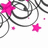 A static image with a pink background and black text reading "I Am Absolutely In Love With.. my boyfriend!" alongside a white with pink stars and black swirls