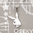 Pixelated white bunny with long ears and brown eyes hangs from a string against gray background, below star pattern and 'SEXY' text.