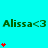 Green text 'Alissa<3' repeats across cyan background with red heart animations in three of two each