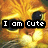 A pixelated orange cat face with yellow stripes and black eyes appears in four , each displaying different text overlays