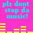 Pixelated cyan text on bright pink background with yellow audio equalizer bars, repeating 'plz dont stop da music!' in four identical sections.