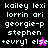 Pixelated text list of names on black, purple, and pink backgrounds with two distinct small animated figures.