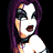 A pixelated cartoon-style buddy icon featuring a character with purple hair and white face paint on the left, next to green text reading "Original Icons .com" on a dark green background.
