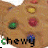Animated contact sheet of a cookie icon with changing text colors and blue flower-like elements, displayed in 3x2 grid layout on gray background.