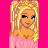 Pixel art contact sheet showing a doll character with blonde hair and pink top against bright pink background, repeating "I Love You" text in white pixelated font with star symbols scattered throughout.