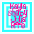 Four identical square icons with cyan background and white border, each displaying pink and blue text reading 'Koula shelby' and 'Fri 8' with a pixelated figure.