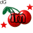 Animated cherry-themed icon with red fruit, green leaves, and stars; text changes from 'Inn' to 'On', then 'So', finally 'Yumms' across frames.