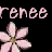 Pixelated pink flower icon with partial text 'rene' on black background, displayed as a 2-frame contact sheet showing identical static frames.