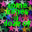 Green text reading 'some times a doze of' and 'and dream about' over a starry background with multicolored stars.