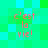 Pixelated green and cyan background with red text 'c'est la vie!' repeated in four identical quadrants