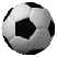 Six grayscale soccer balls arranged in a , each showing different orientations of the same ball with black pentagons and white hexagons