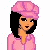 Pixel art buddy icon featuring a cartoon woman in pink attire with visible text "hott mami" on the right side of the image.