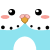 Pixelated avatar with light blue base, pink and yellow top, black circular elements, and pink rectangular shapes on white background.