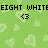 Green background with pixelated hearts and text reading "EIGHT WHITE can't wait for 8th Grade" above a of heart symbols