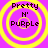 Four identical circular icons with yellow concentric rings on a purple background, each containing text "Pretty N' Purple" in black pixelated font.