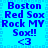 Blue pixelated text on cyan background reads Boston Red Sox Rock MY Sox!! <3 repeated in two with no visible animation changes