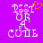 Pixelated text 'UR A CUTIE' in white on purple background with orange heart above 'UR' in first frame, absent in second frame.