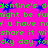 A static image with bright pink background, green text repeating 'dentine's dentine's', and blue star shapes scattered throughout.