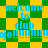 Pixelated green and yellow checkered background with blue text reading "welcome to club" and repeated "jo!" sequences.
