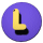 A circular purple icon with a yellow L-shaped figure on a black base, showing subtle animation changes