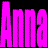 A 3x4 contact sheet of animated frames showing the name "Anna" repeated in rainbow-colored letters with a pixelated, glitchy effect across multiple rows.