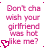 Pixelated text-based buddy icon with animated color changes across two frames, featuring a heart symbol and repeated phrase about girlfriend's attractiveness.