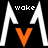 Pixelated white 'M' shapes with orange V symbols and text labels on black background, transitioning between states.